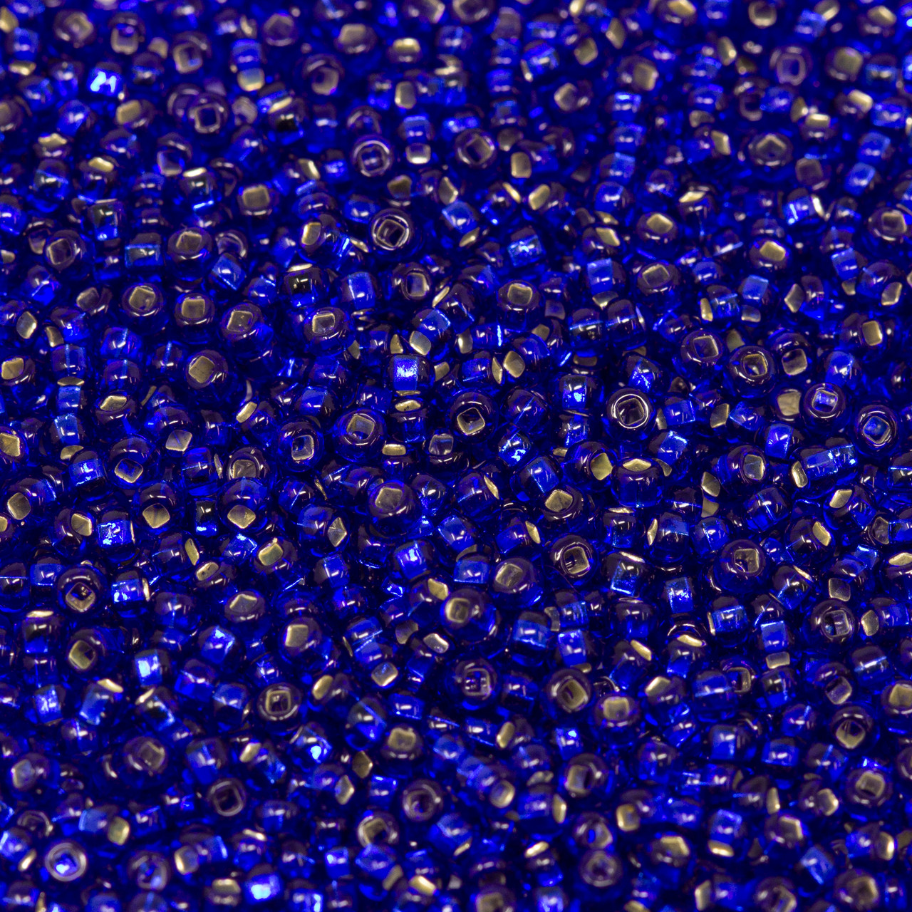 Size 11 Czech Seed Beads -- 483 Dark Sapphire / Silver Lined